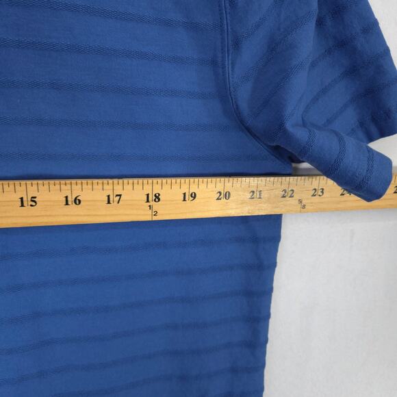 Rodd & Gunn Polo Mens XL Blue Textured Stripe Cotton Logo Short Sleeve Shirt - Picture 5 of 9